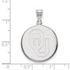 Black Bow Jewelry 14k White Gold Oklahoma Sooners NCAA Large Pendant - 2 of 3