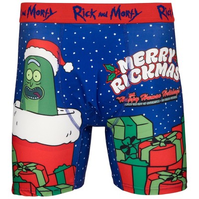 Mens Rick And Morty Merry Pickle Rickmas Boxer Briefs