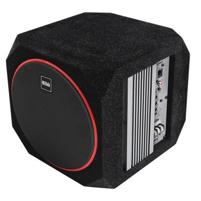 BOSS Audio Systems CUBE8 Car Subwoofer and Amp Package 400 Watt High Output Built In Amplifier 4 Ohm Voice Coil 8 Inch Subwoofer with Remote Control