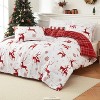 Christmas Comforter Set, Reversible Printed 3 Pieces Bed Set Holiday Decorative Bedding, Soft Microfiber Fabric - 2 of 4