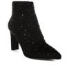 Sakura Diamante Embellished Microfiber Women Boots - 2 of 4