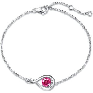Infinity Birthstone Bracelet - 925 Sterling Silver Adjustable Chain, Fine Jewelry Gift for Women - 1 of 4