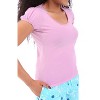 ADR Women's 100% Cotton Pajamas, Short Knit Top Woven Bottom Pj Set - 3 of 3