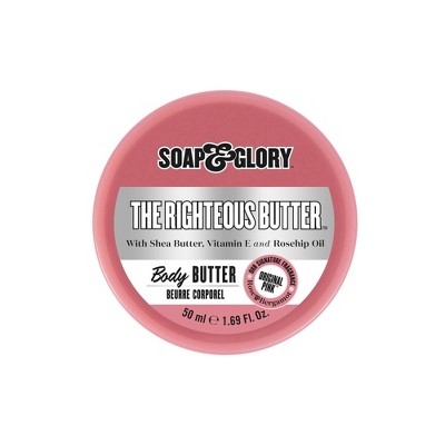 Image of Soap & Glory The Righteous Butter Moisturizing Body Butter - Original Pink Scent - 1.69 fl oz