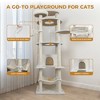 Lyngins 84.6" Multi-Level Cat Tree Tower, Sturdy Cat Tower with 3 Cat Houses, Sisal Cat Scratching Post & Cat Toys, Large Top Platform for 3-4 Cats - 2 of 4