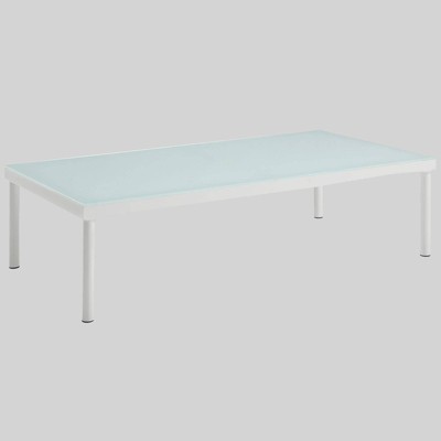 Harmony Aluminum Outdoor Patio Coffee Table - White - Modway