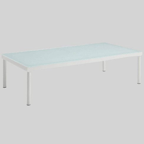 Harmony Aluminum Outdoor Patio Coffee Table White Modway Target