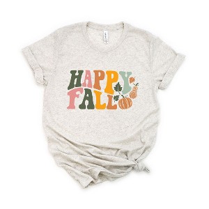Simply Sage Market Women's Happy Fall Wavy Pumpkins Short Sleeve Graphic Tee - 1 of 3