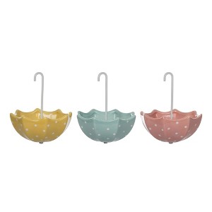 Transpac Ceramic Umbrella Planters Set of 3 Home Decorations Spring - 1 of 3