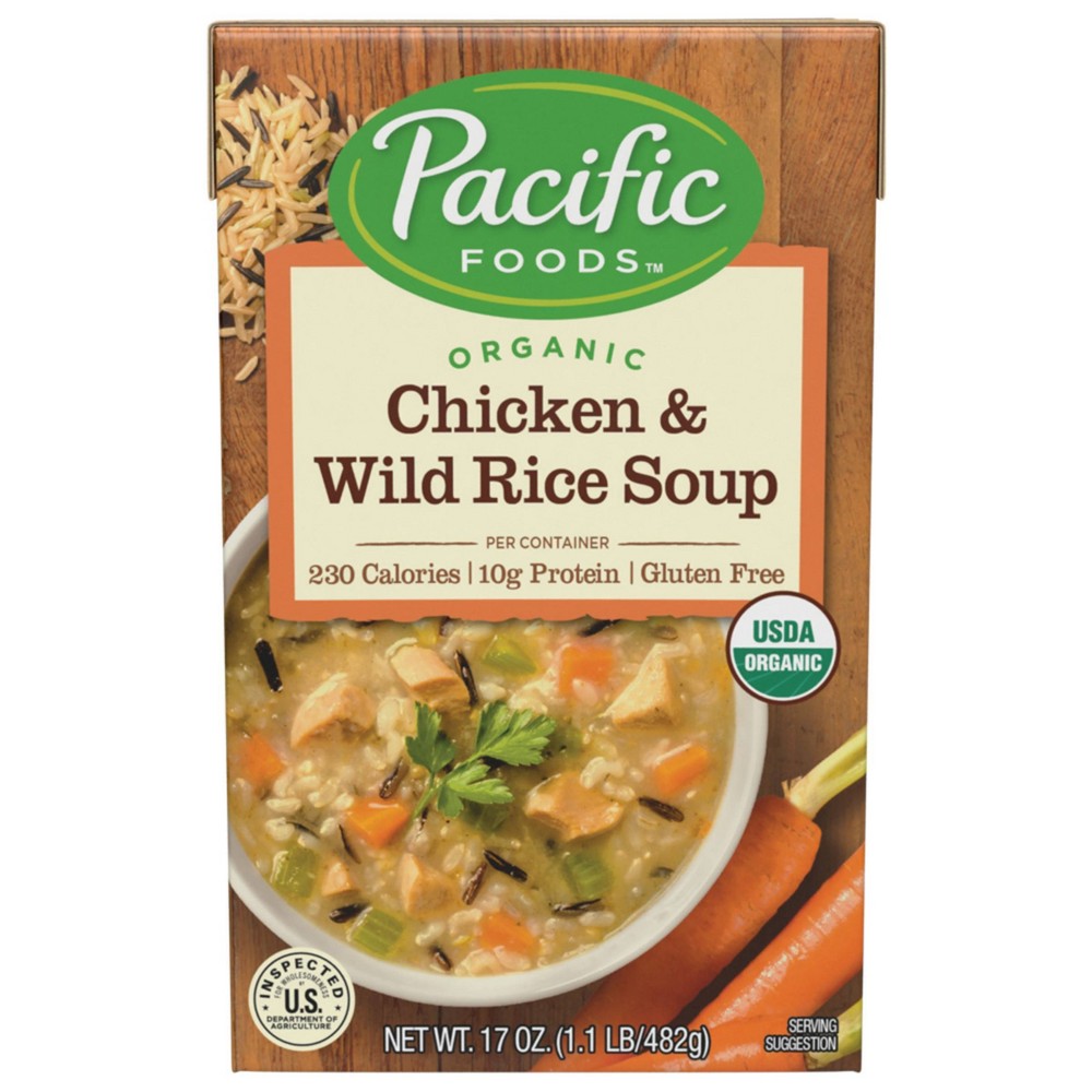 UPC 052603054737 product image for Pacific Foods Organic Gluten Free Chicken & Wild Rice Soup - 17oz | upcitemdb.com