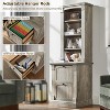 SinCiDo Storage Bookcase, 72" Tall Farmhouse Upright Bookcase w/ 4 Layer Open Adjustable Bookshelves & 2 Drawers, Adjustable File Rack, Home or Office - 2 of 4