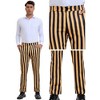 INSPIRE CHIC Men's Business Straight Leg Contrasting Colors Striped Trousers - 4 of 4