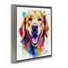 Stupell Industries Happy Dog Paint Drip Floating Frame Canvas Art - 2 of 4