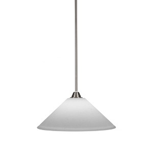 Toltec Lighting Paramount 1 - Light Pendant in  Brushed Nickel with 16" White Muslin Shade - 1 of 1