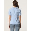 Allegra K Women's 1950s Round Neck Short Sleeve Gingham Tops - 4 of 4