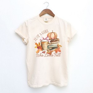 Simply Sage Market Women's Coquette Girl Who Loves Fall Short Sleeve Garment Dyed Tee - 1 of 4