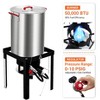 GustoWave 30 qt. Turkey Fryer and 10 qt. Seafood Boiler Steamer Kit with Propane Burner and Adjustable Regulator - 4 of 4