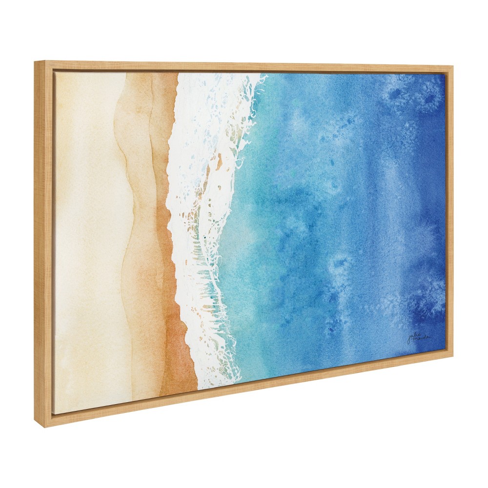 Photos - Wallpaper 23" x 33" Sylvie Ocean Wake Framed Canvas by Julie Maida Natural - Kate &