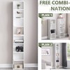 BABYYER 8-Tier Ultra-Thin Storage Cabinet, Tall Narrow Bookcase with Adjustable Shelves, Wavy Border Display Bookshelf for Living Room - 3 of 4