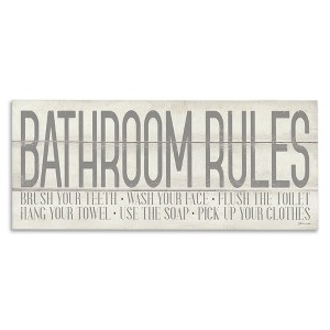 Stupell Industries Planked Style Bathroom Rules, 30" x 13" - 1 of 4