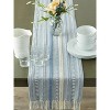 Design Imports  Braided Stripe Jacquard Fringe Table Runner, 15X72", Stonewash Blue - 4 of 4