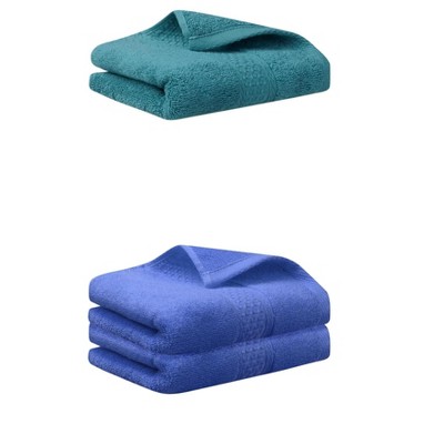 REGALWOVEN 3 Pack Solid Stripe Absorbent Soft Decorative Hand Towels for Bathroom 13" x 30"