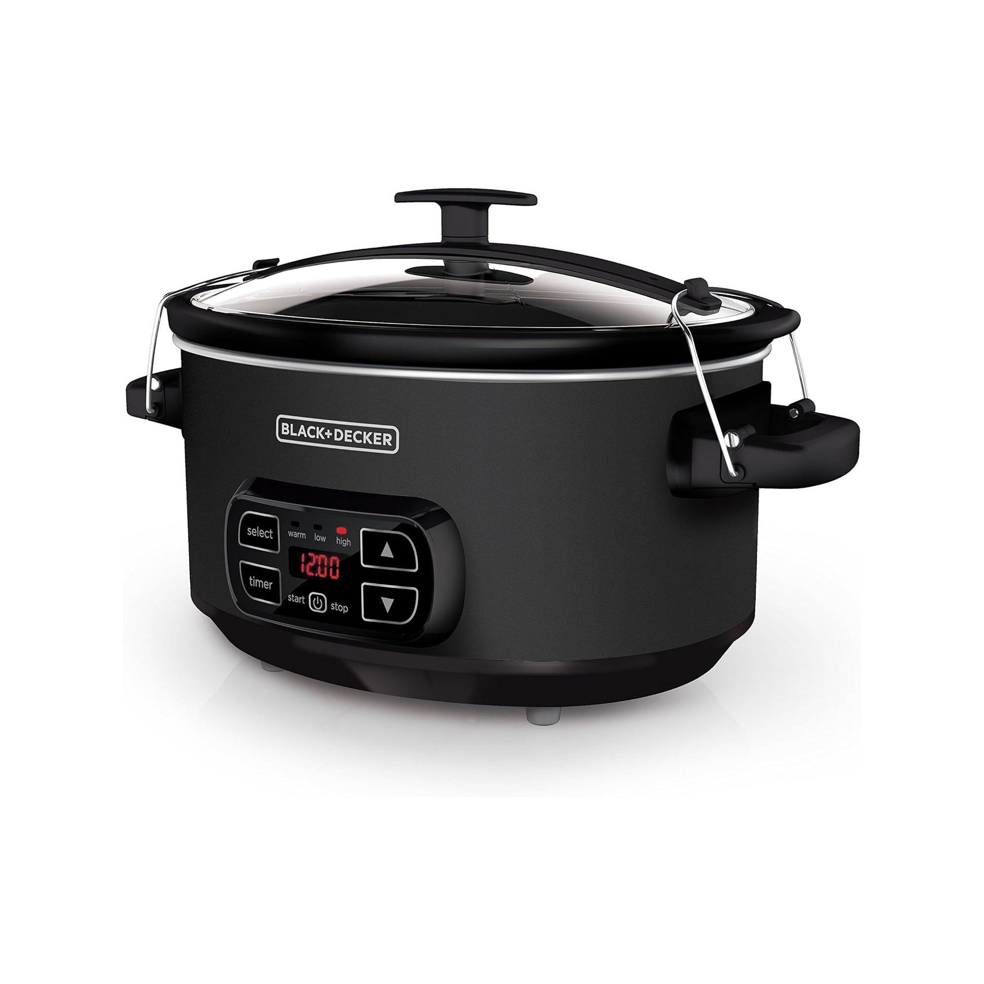 BLACK+DECKER 7-Quart Slow Cooker, SCD4007, Chalkboard Exterior, Locking Lid, 3 Heat Settings, Removable Stoneware Crock