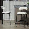 26'' Counter height bar stools Teddy fabric cover kitchen island counter bar stool - 3 of 4