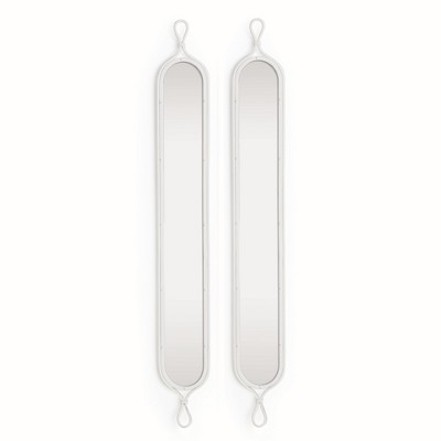Plum & Post 58.5"H x 0.75"D x 7.75"W Silver Framed Tall Narrow Full Length Wall Mirrors Set of 2