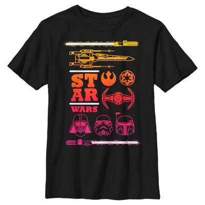 Boy's Star Wars Colorful Icons T-shirt - Black - Medium : Target