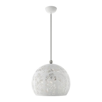 Livex Lighting Chantily 3 - Light Pendant in  White/Brushed Nickel