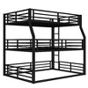 Kumasinova Metal Triple Bunk Bed, Heavy-Duty Steel Bed Frame with Full-Length Guardrails, Noise-Reducing Design for Shared Kids' Rooms/Guest Spaces - 3 of 4