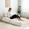 Hooseng Convertible Floor Couch Lazy Sofa, Corduroy Upholstered Folding Futon Sofa Bed With Adjustable Backrest, Foldable Lounge Mattress With Pillow - 3 of 4