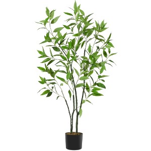 Artificial Eucalyptus Tree, Realistic Slender Leaf Faux Plant with Stable Pot for Indoor Home Office Decor - 1 of 4