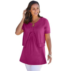 Jessica London Jewel-Neck Shrug - 1 of 4