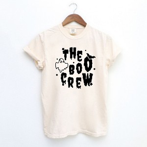 Simply Sage Market Women's The Boo Crew Bat And Ghost Short Sleeve Garment Dyed Tee - 1 of 2