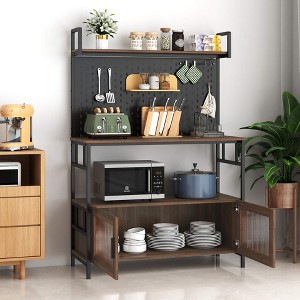ORRD Kitchen Bakers Rack with Door – Microwave Stand & Storage Shelf, Durable Space-Saving Organizer for Small Kitchens - 1 of 4