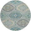 Teal Blue Fern Green And Beige Floral Washable Indoor Outdoor Area Rug - 4 of 4