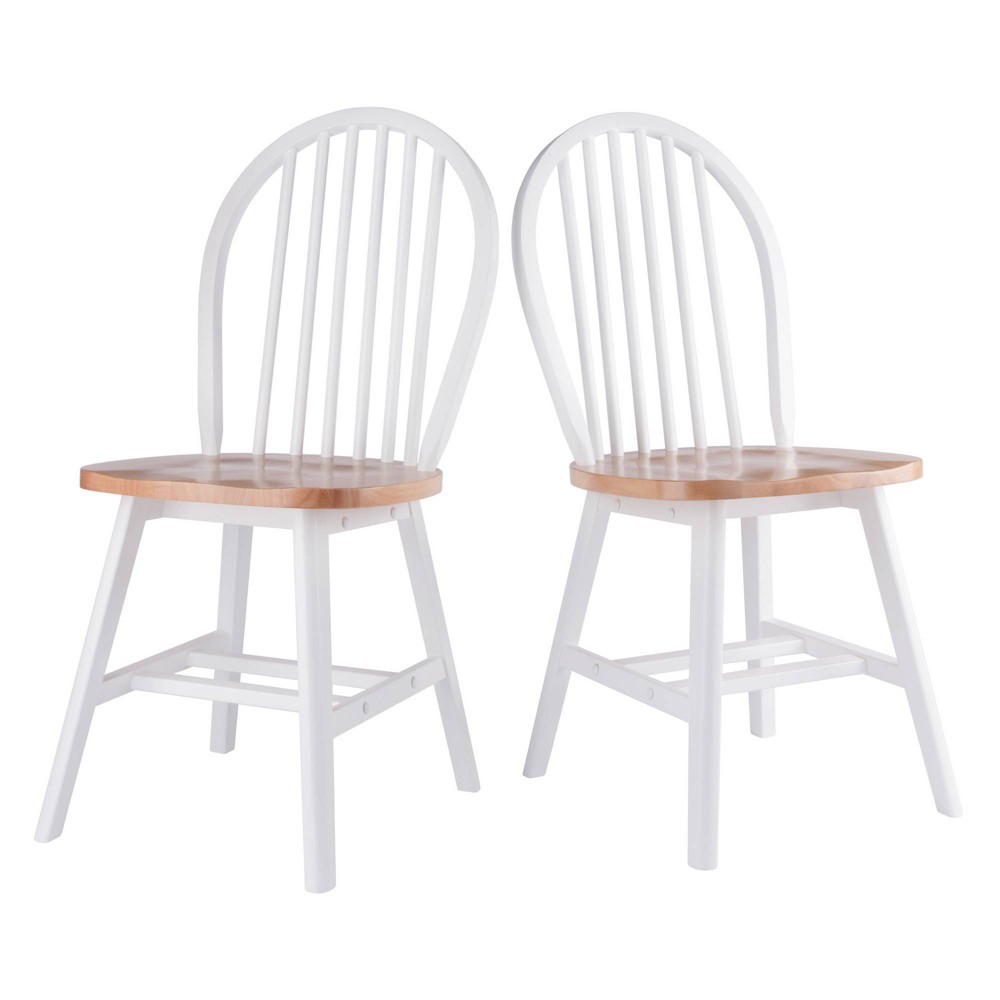 Photos - Chair 2pc Windsor  Set Natural/White - Winsome