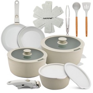 NutriChef 18-Piece Stylish Kitchen Cookware Set - 1 of 4