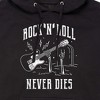 Men's - Instant Message - Rock N Roll Never Dies Graphic Fleece Pullover Hoodie - 2 of 4