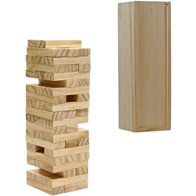  WE Games Wooden Block Stacking Tower, Block Party Stacking and  Tumble Game, Party Game for Adults, Tumble Tower Wedding Guest Book  Alternative, Tabletop Games, Includes Storage Case, 12 inches : Toys