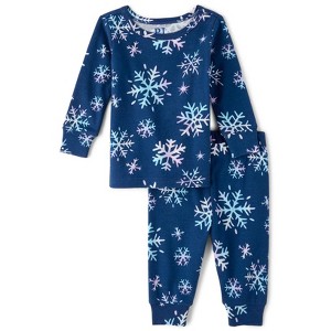 The Children's Place Baby Girls Long Sleeve Snowflake Snug Fit Cotton Pajamas - 1 of 3
