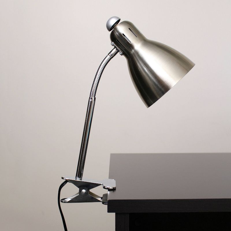 Adjustable Clip Light Desk Lamp Brushed Nickel Finish - Simple Designs, 3 of 4