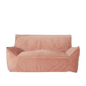 NicBex Soft Velveteen Bean Bag Loveseat with Armrest,High Density Foam Filled Lazy Sofa Beanbag with Removable Cover&Safety Zippers for 2 - 1 of 4