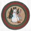 Earth Rugs Winter Wonderland Printed Round Trivet – 10"x10" Braided Jute Mat with Holiday Snow Scene Design - 2 of 3
