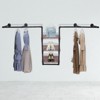 YIYIBYUS Industrial Pipe Clothing Rack Rustic Garment Hanging Bar with 3 Tiers Wood Shelves - 3 of 4