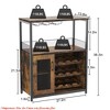 Living Room Wine Bar Rack Cabinet w/ Storage Space & Detachable Wine Rack, Coffee Bar w/ Glass Holder, 3-Tier Kitchen Buffet Cabinet - 2 of 4