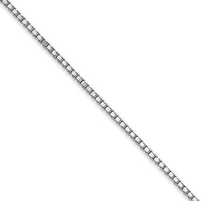 Black Bow Jewelry 1.5mm, 14k White Gold, Box Chain Necklace