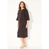 Catherines Women's Plus Size Bell-Sleeve Lace-Up Shift Dress - 4 of 4